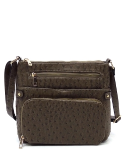 Ostrich Crossbody Bag OR2462 TAUPE
